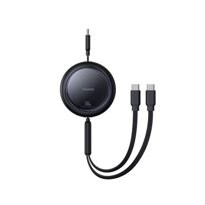 Baseus Bright Mirror 2-in-1 Type-C to C+C 1m Fast Charging Cable 100W &ndash; Black